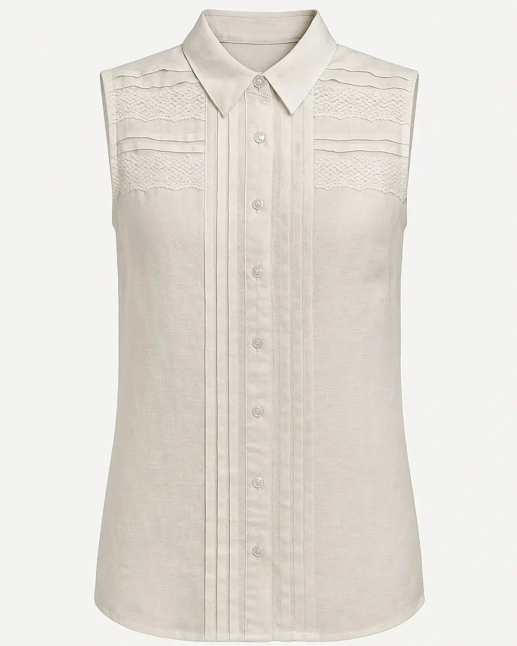 Camicia giromanica con colletto e trine in pizzo sul davanti DORABELLA XXL