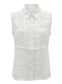 Camicia giromanica con colletto e trine in pizzo sul davanti DORABELLA