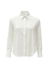 Camicia in georgette con colletto a maniche lunghe e abbottonatura nascosta Unica by Dorabella Bianco-Taglia-unica-44-46-o-M-L