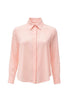 Camicia in georgette con colletto a maniche lunghe e abbottonatura nascosta Unica by Dorabella Rosa-Taglia-unica-44-46-o-M-L