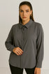 Camicia in georgette con colletto a maniche lunghe e abbottonatura nascosta Unica by Dorabella