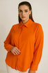 Camicia in georgette con colletto a maniche lunghe e abbottonatura nascosta Unica by Dorabella