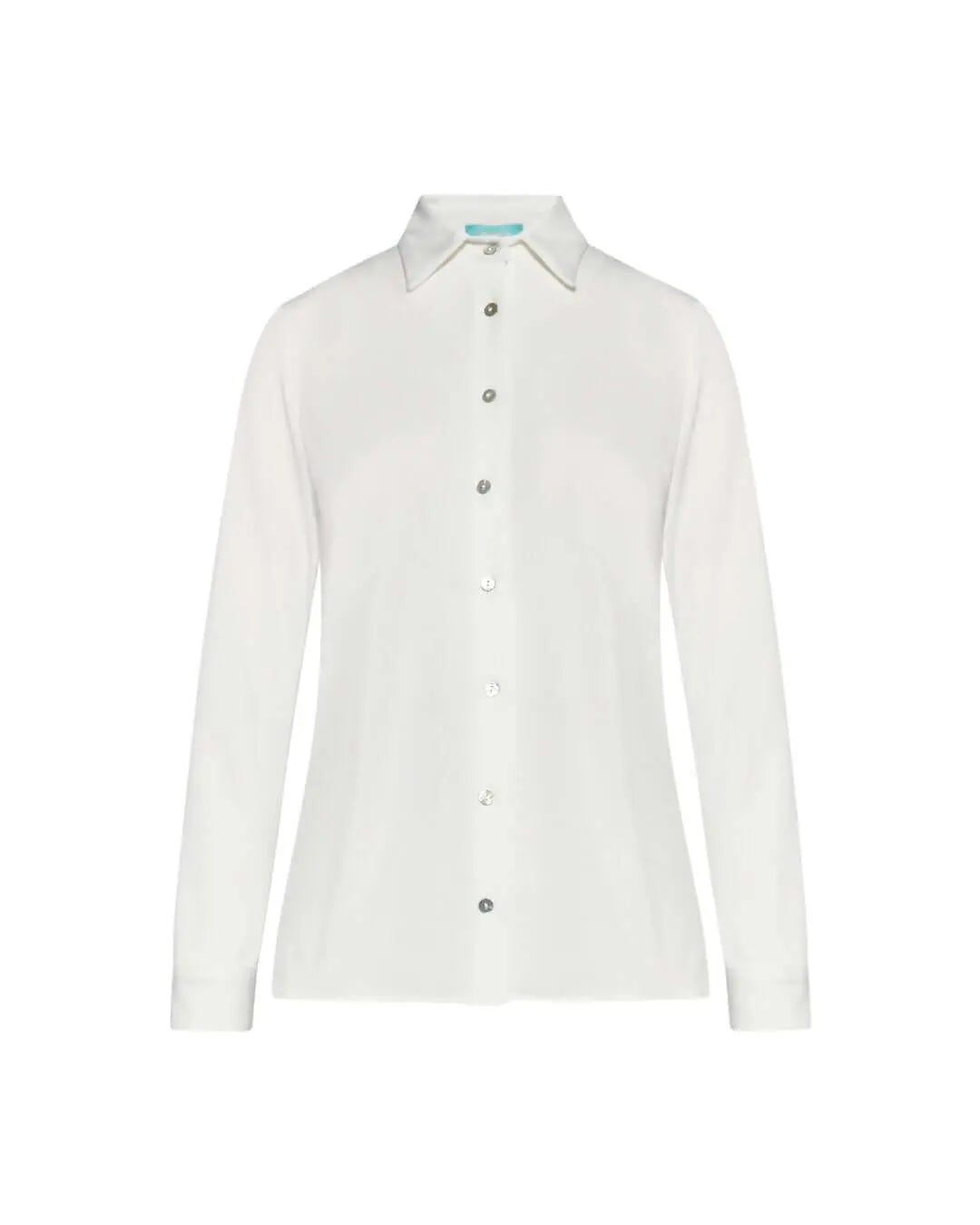 Camicia in jersey elasticizzato tinta unita con maniche a tre quarti. BIANCO DORABELLA 3XL