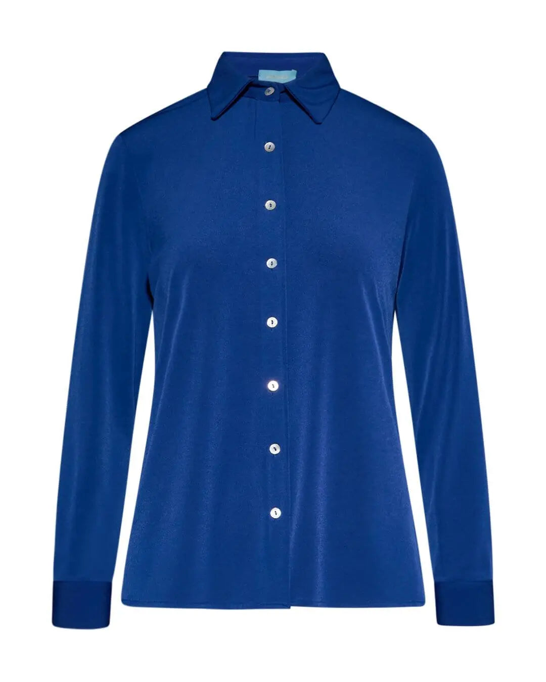 Camicia in jersey elasticizzato tinta unita con maniche a tre quarti. BLU CHINA DORABELLA 3XL