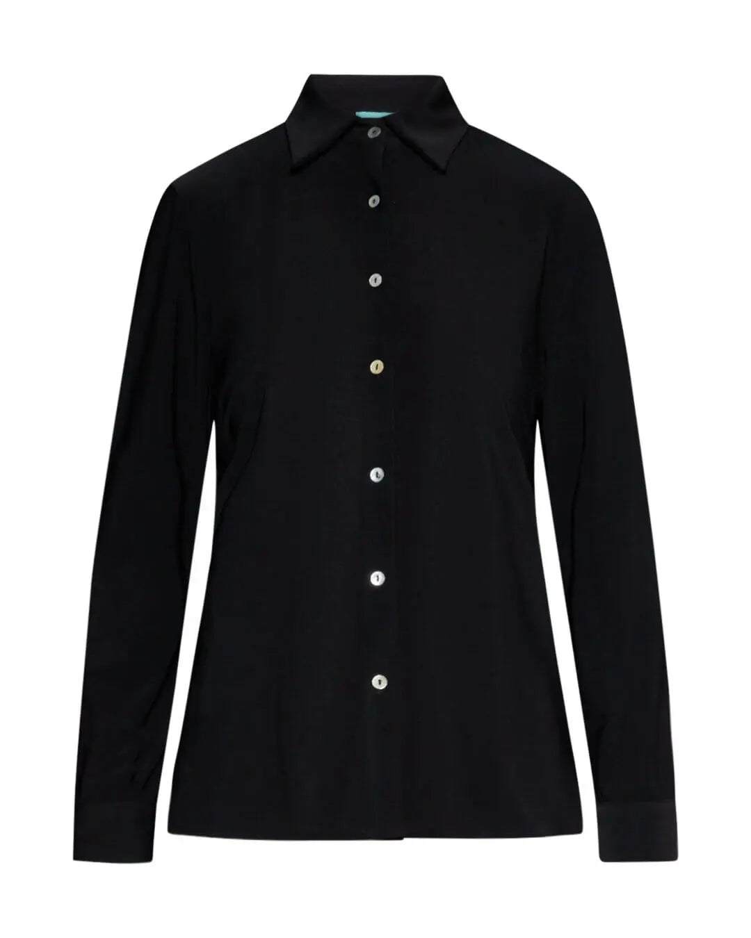 Camicia in jersey elasticizzato tinta unita con maniche a tre quarti. NERO DORABELLA 3XL