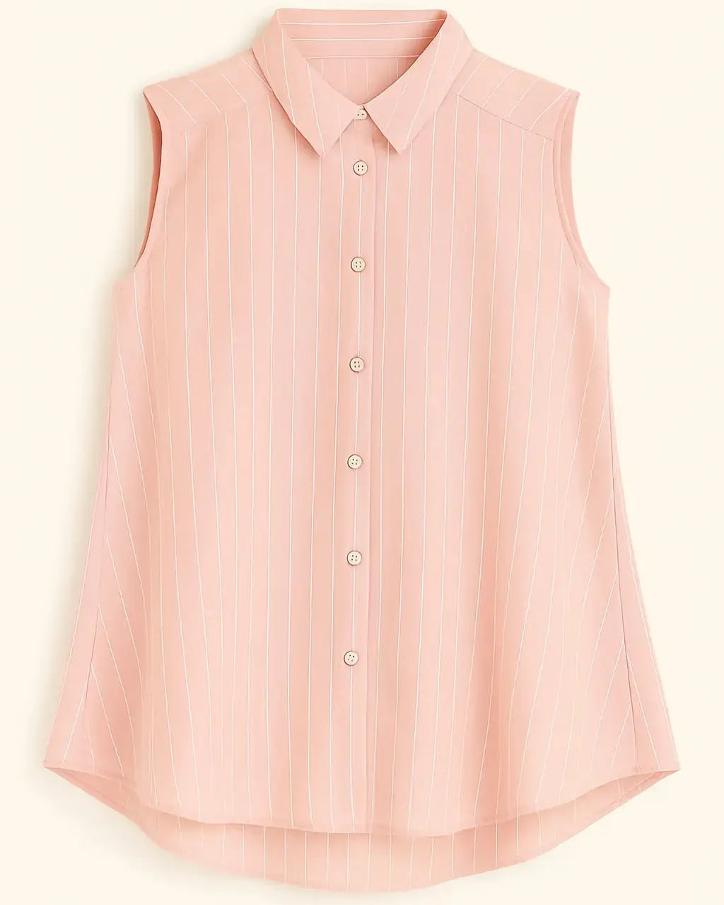Camicia in mussola rigata a giromanica con godet laterali DORABELLA