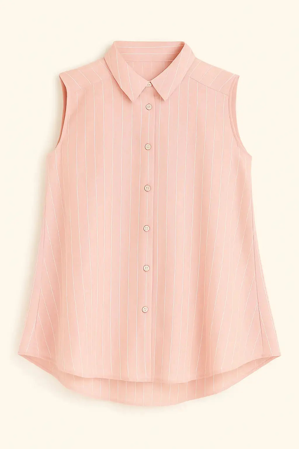 Camicia in mussola rigata a giromanica con godet laterali DORABELLA