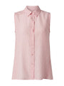 Camicia in mussola rigata a giromanica con godet laterali DORABELLA