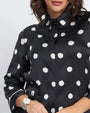 Camicia in raso di viscosa con stampa pois NERO DORABELLA