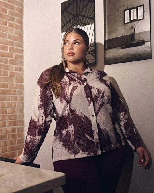 Camicia in tessuto lurex con motivo fantasia VINO DORABELLA PIU'