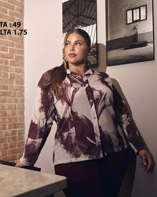 Camicia in tessuto lurex con motivo fantasia VINO DORABELLA PIU'