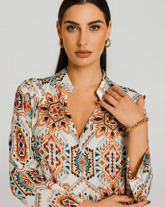 Camicia in viscosa stampata all over DORABELLA