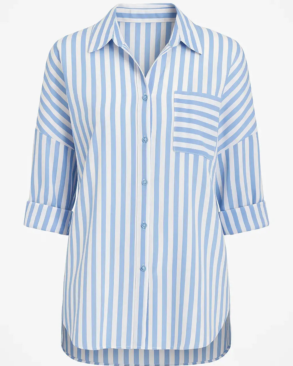 Camicia oversize con maniche lunghe risvoltate e taschino Unica by Dorabella