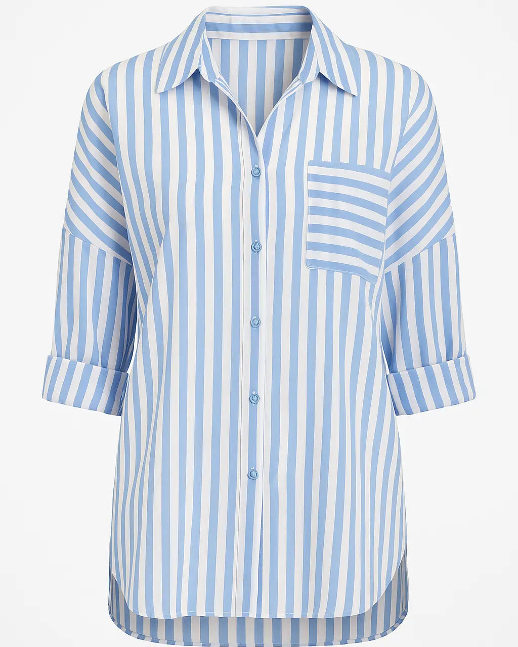 Camicia oversize con maniche lunghe risvoltate e taschino Unica by Dorabella