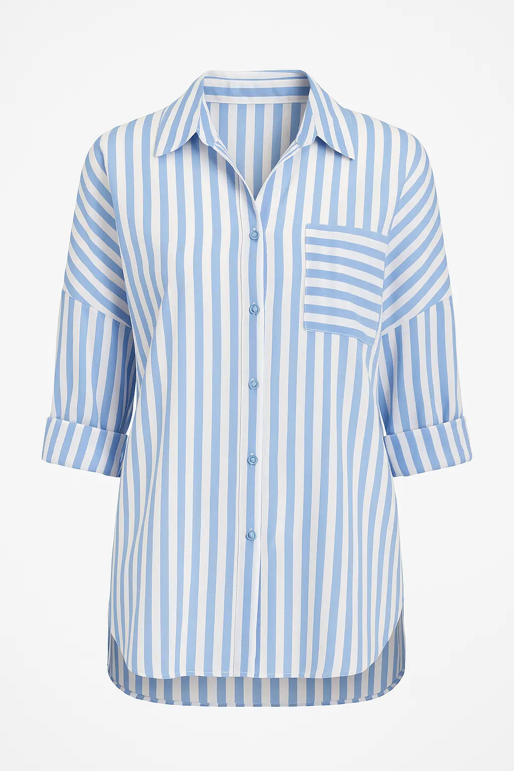 Camicia oversize con maniche lunghe risvoltate e taschino Unica by Dorabella