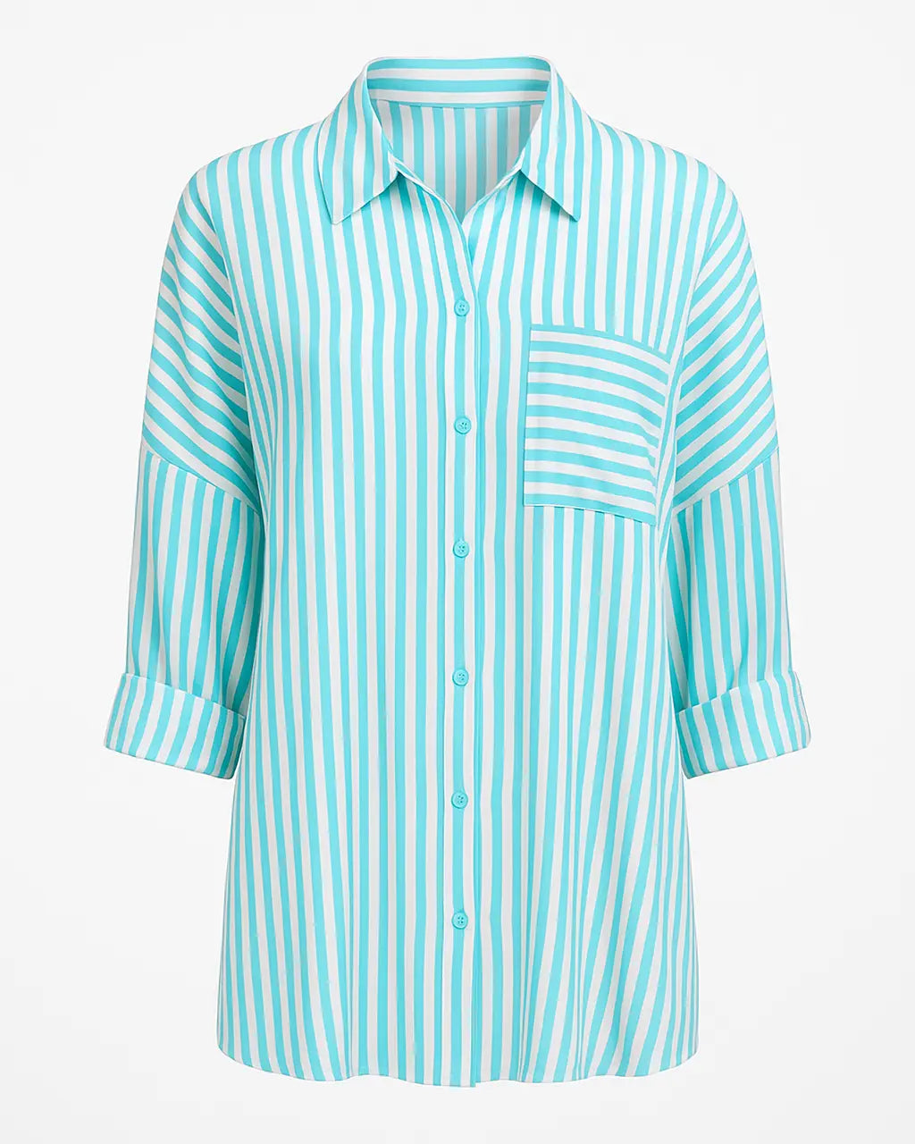 Camicia oversize con maniche lunghe risvoltate e taschino Unica by Dorabella