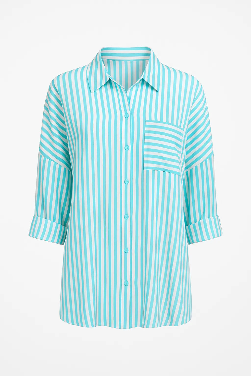 Camicia oversize con maniche lunghe risvoltate e taschino Unica by Dorabella