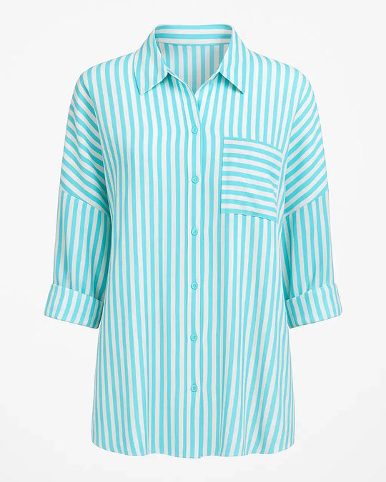 Camicia oversize con maniche lunghe risvoltate e taschino Unica by Dorabella