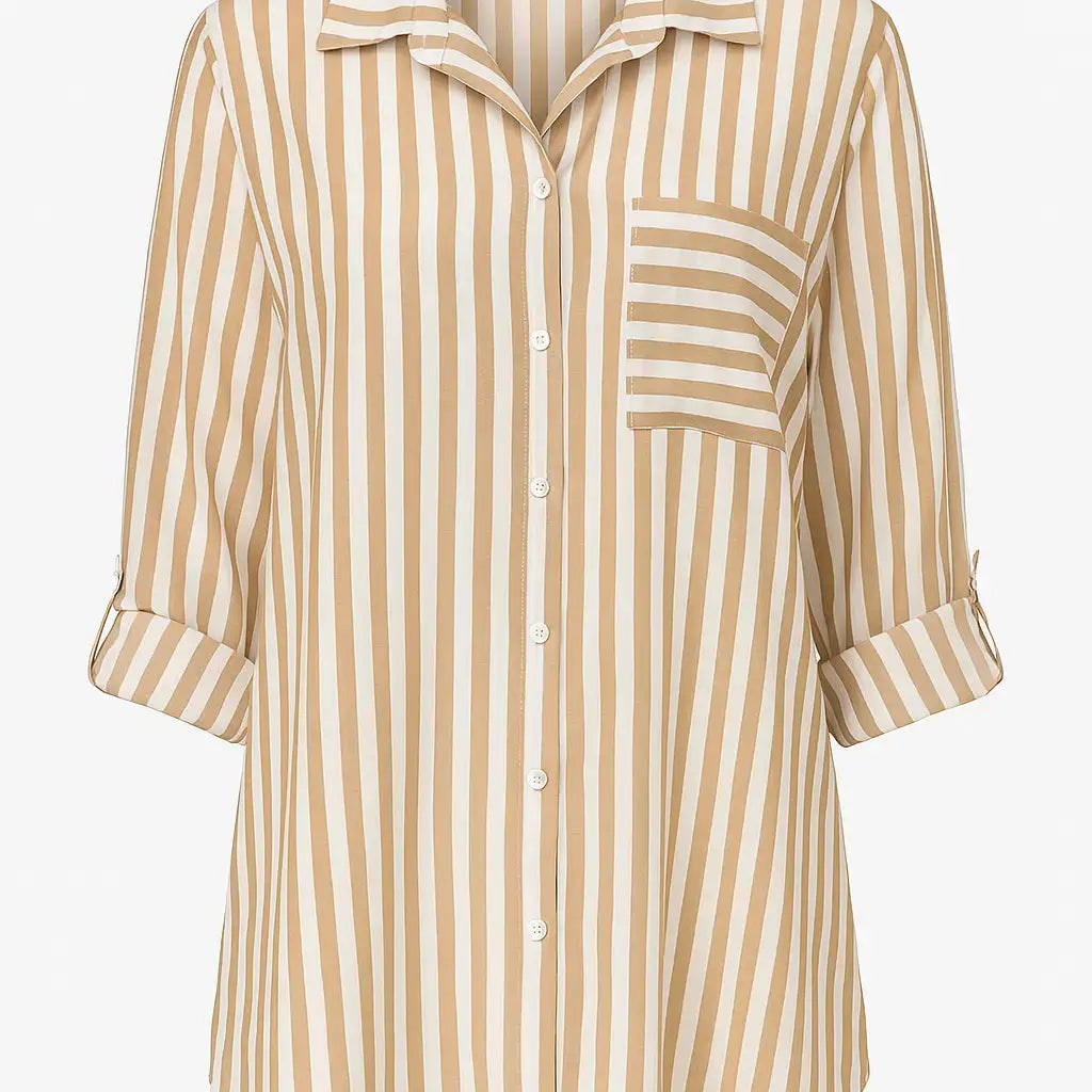 Camicia oversize con maniche lunghe risvoltate e taschino Unica by Dorabella