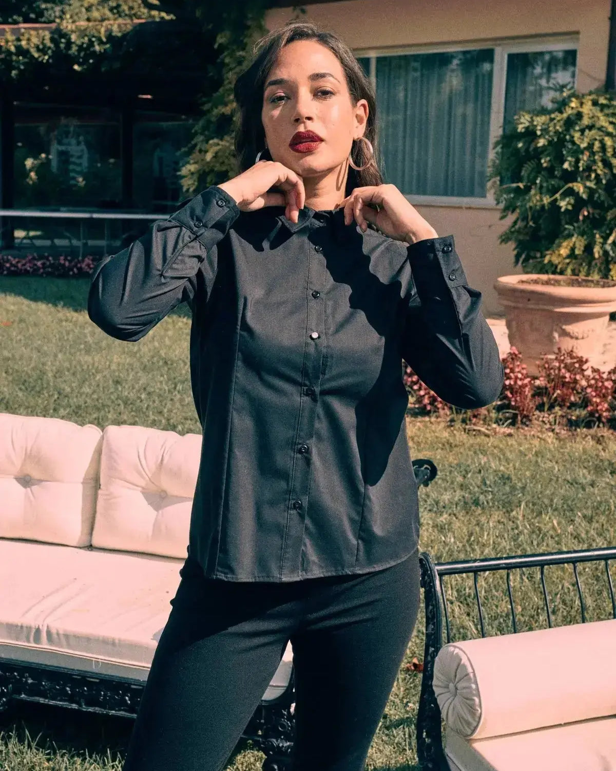 Camicia slim flit con pinces DORABELLA