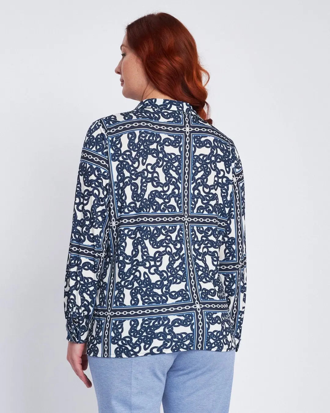 Camicia stretch con stampa all over BLU DORABELLA PIU'