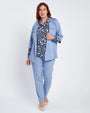 Camicia stretch con stampa all over BLU DORABELLA PIU'