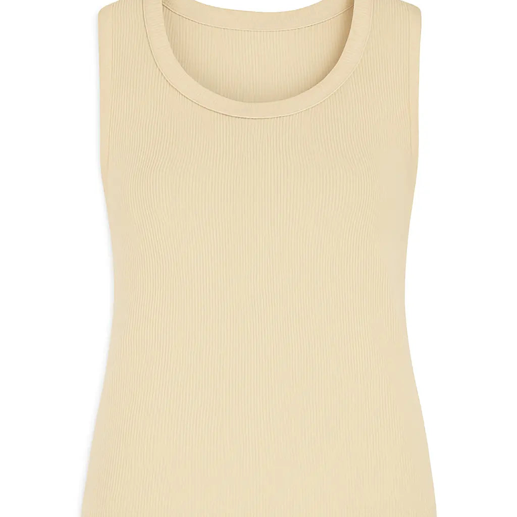 Canotta a spalla larga in costina Unica by Dorabella Beige-Taglia-Unica-Curvy-fino-alla-54