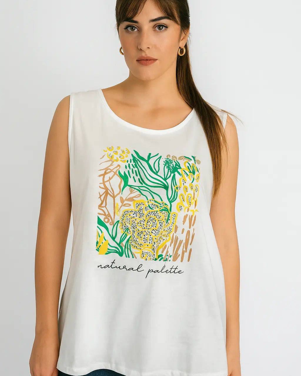 Canotta in jersey di viscosa con stampa frontale DORABELLA