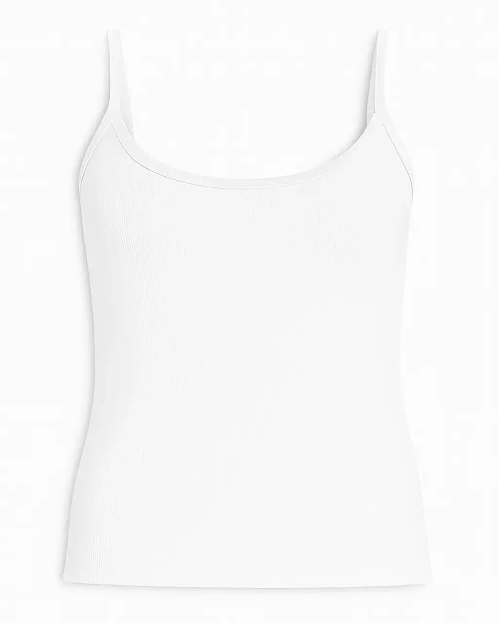 Canotta slim fit a bretelline in costina Unica by Dorabella Bianco-Taglia-Unica-Curvy-fino-alla-54