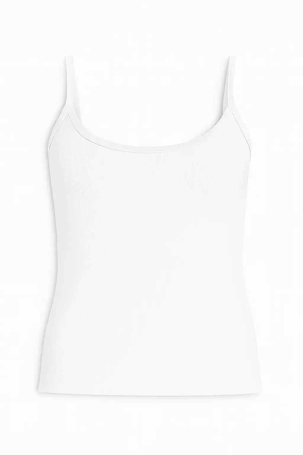 Canotta slim fit a bretelline in costina Unica by Dorabella Bianco-Taglia-Unica-Curvy-fino-alla-54