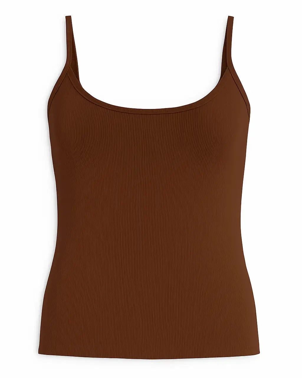 Canotta slim fit a bretelline in costina Unica by Dorabella Marrone-Taglia-Unica-Curvy-fino-alla-54