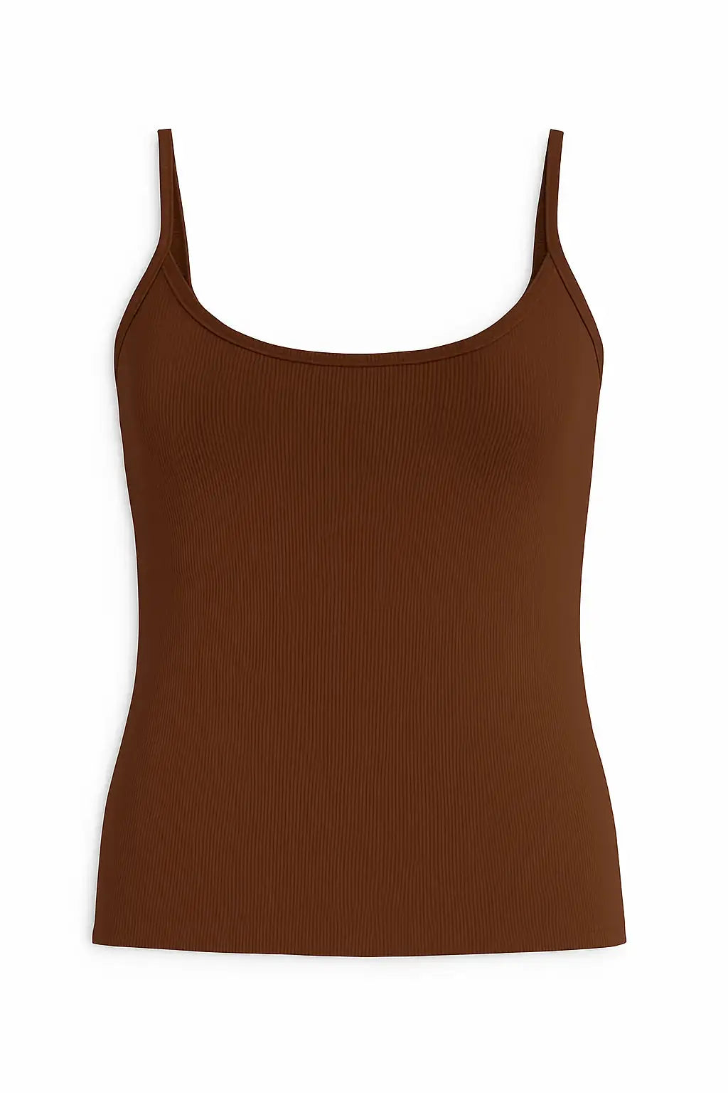 Canotta slim fit a bretelline in costina Unica by Dorabella Marrone-Taglia-Unica-Curvy-fino-alla-54