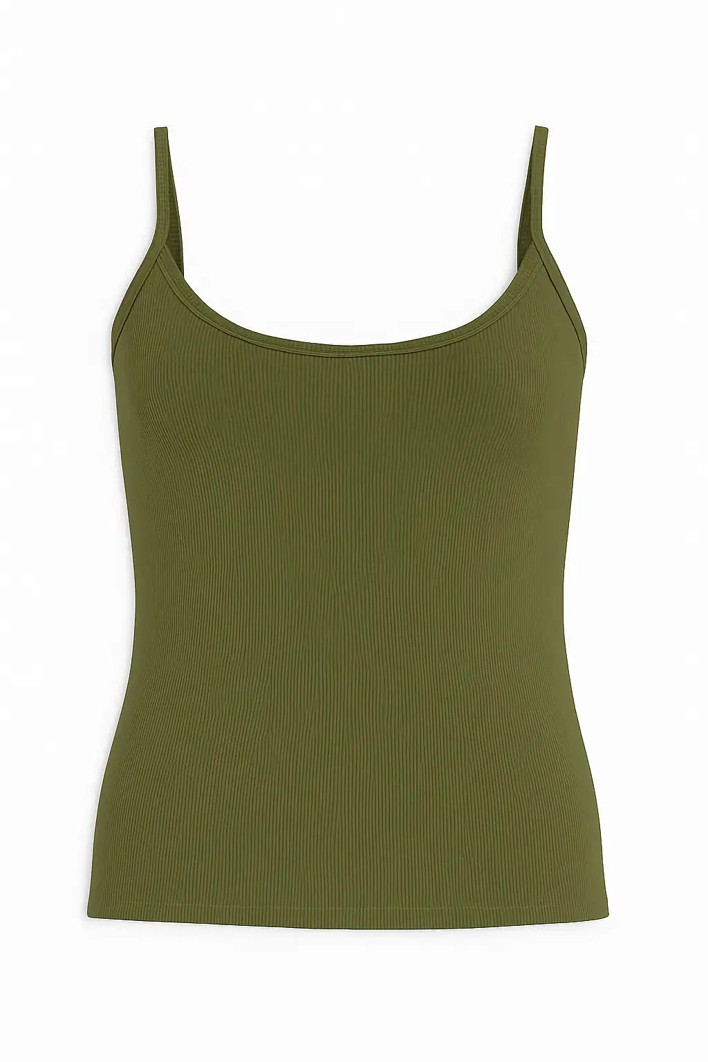 Canotta slim fit a bretelline in costina Unica by Dorabella Verde-oliva-Taglia-Unica-Curvy-fino-alla-54