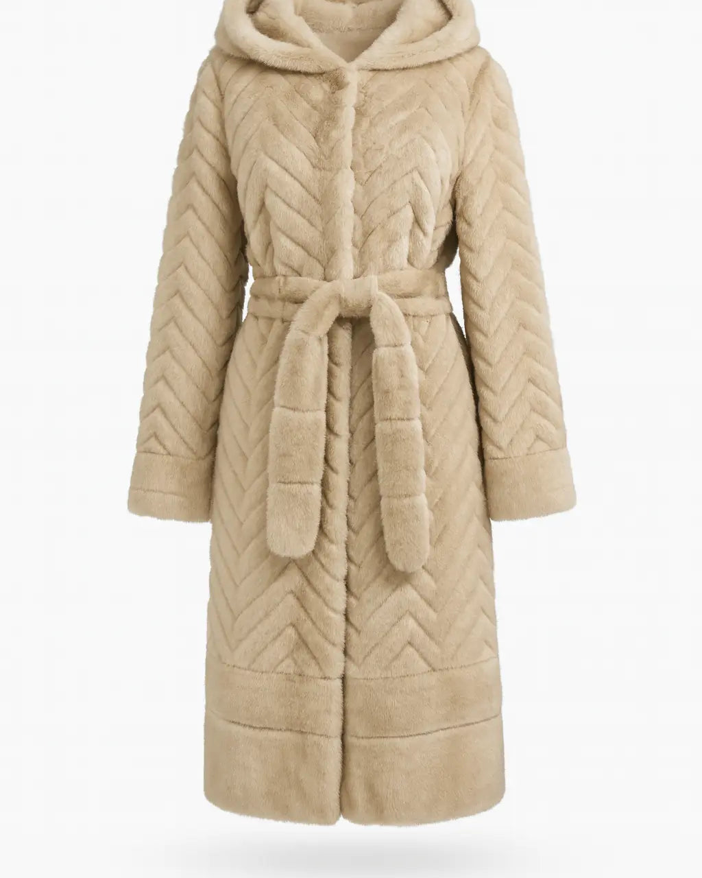 Cappotto Lungo in Eco-Pelliccia con Cappuccio IRONICA Taglia unica (44/46 o M/L) / Avorio