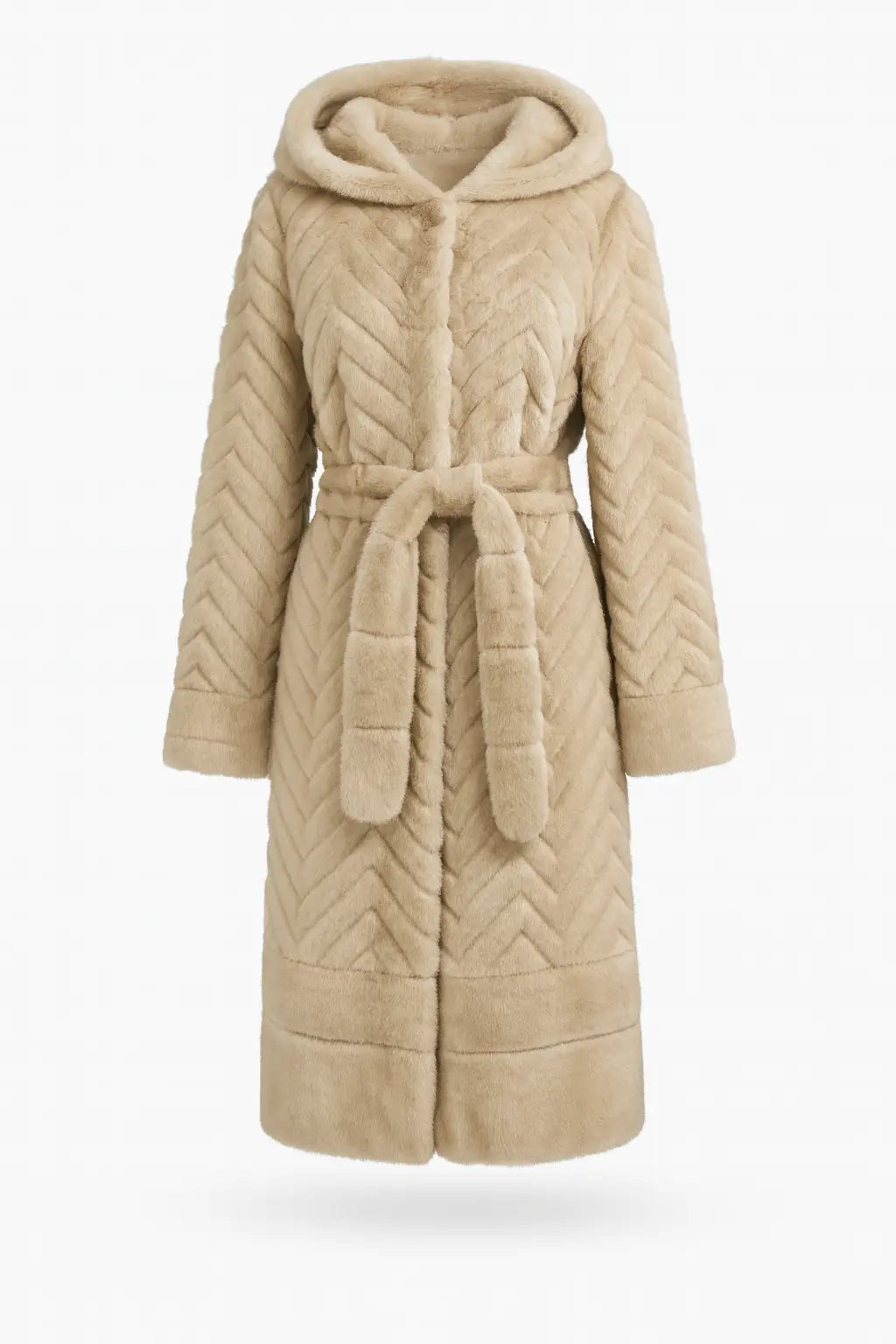 Cappotto Lungo in Eco-Pelliccia con Cappuccio IRONICA Taglia unica (44/46 o M/L) / Avorio