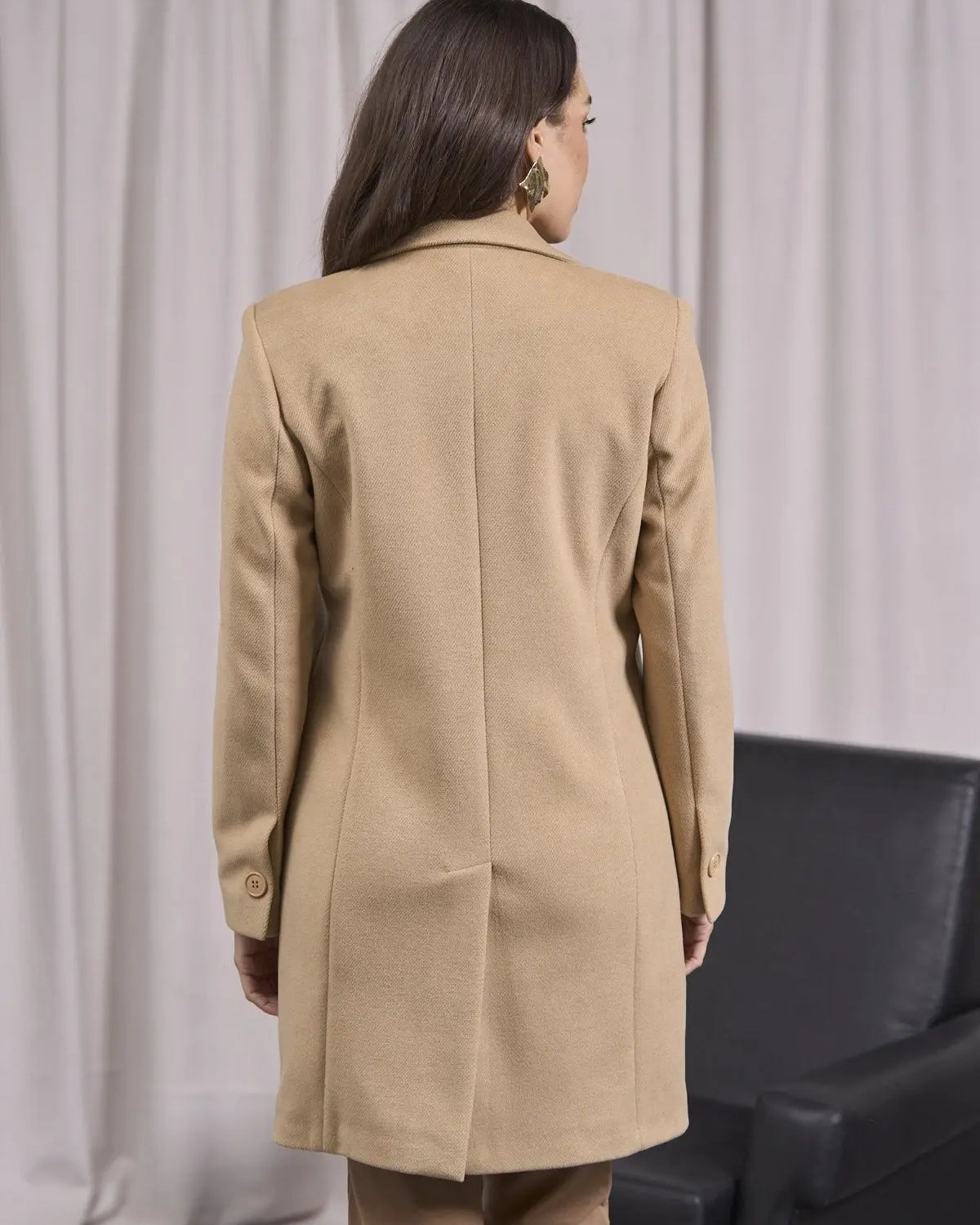 Cappotto baronetto monopetto con pattine CAMMELLO DORABELLA