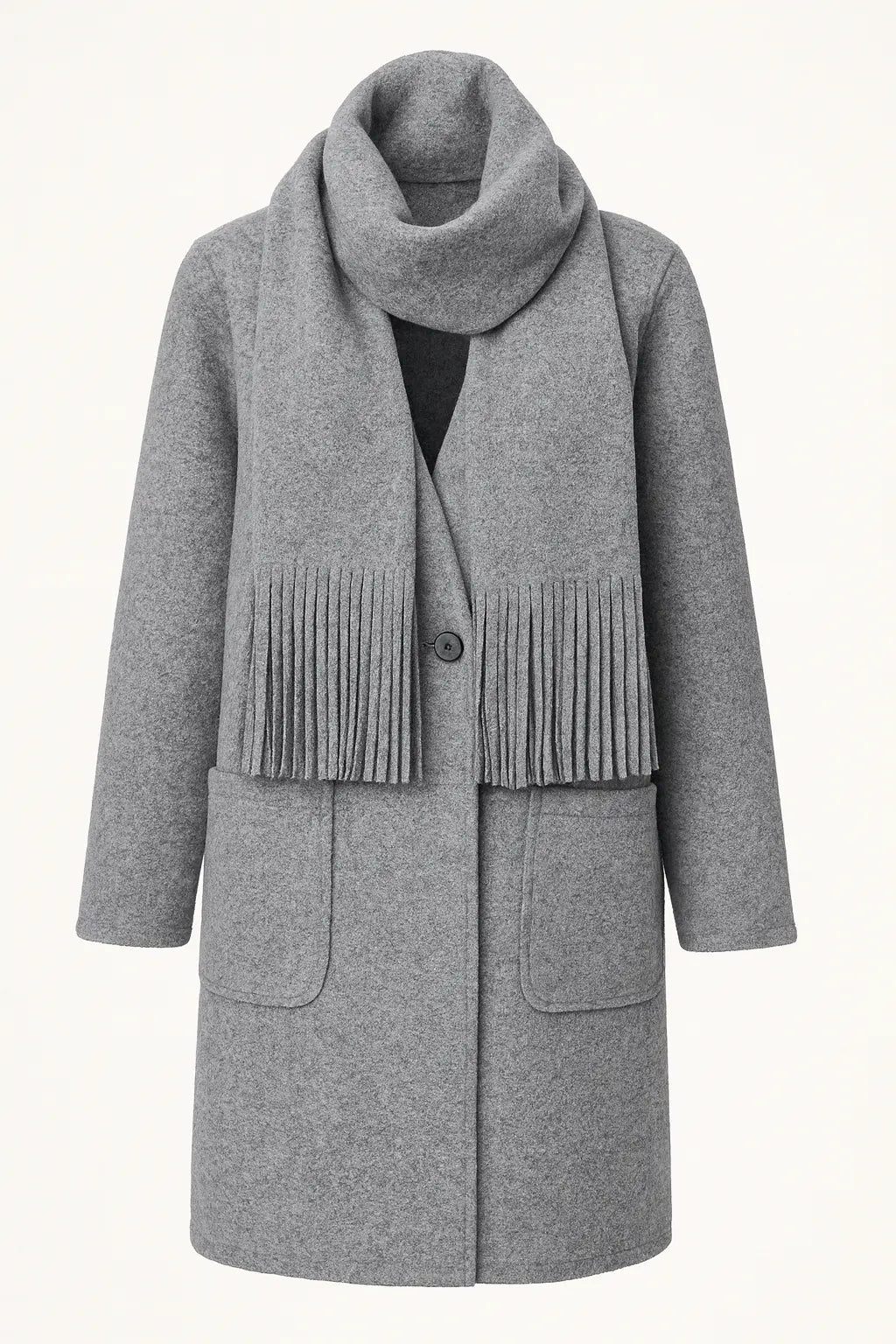 Cappotto con Sciarpa Coordinata IRONICA Taglia unica (44/46 o M/L) / Grigio Medio