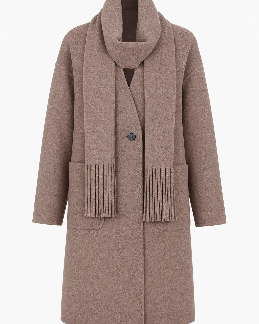 Cappotto con Sciarpa Coordinata IRONICA Taglia unica (44/46 o M/L) / Tortora