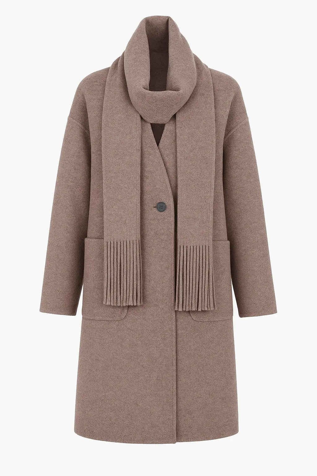 Cappotto con Sciarpa Coordinata IRONICA Taglia unica (44/46 o M/L) / Tortora