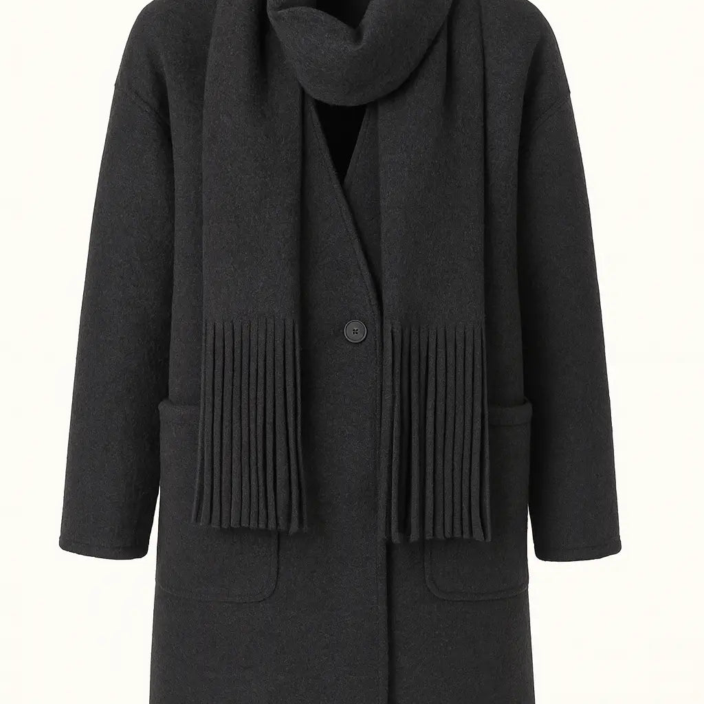 Cappotto con Sciarpa Coordinata IRONICA Taglia unica (44/46 o M/L) / Nero