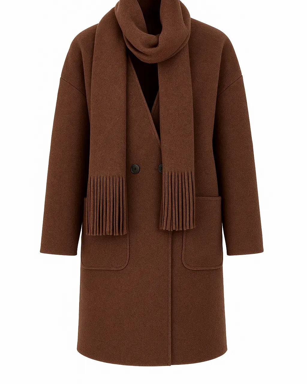 Cappotto con Sciarpa Coordinata IRONICA Taglia unica (44/46 o M/L) / Cacao