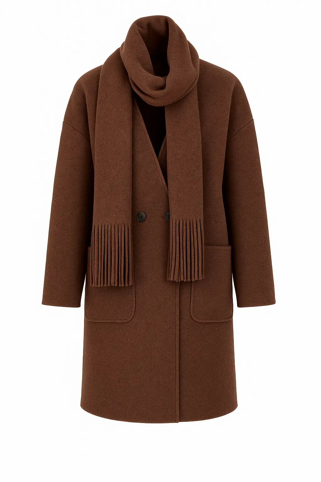 Cappotto con Sciarpa Coordinata IRONICA Taglia unica (44/46 o M/L) / Cacao