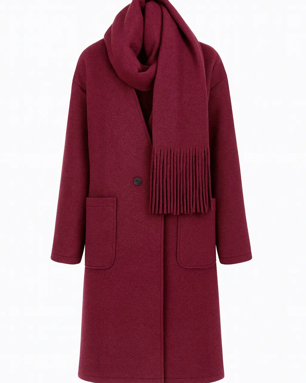 Cappotto con Sciarpa Coordinata IRONICA Taglia unica (44/46 o M/L) / Bordeaux