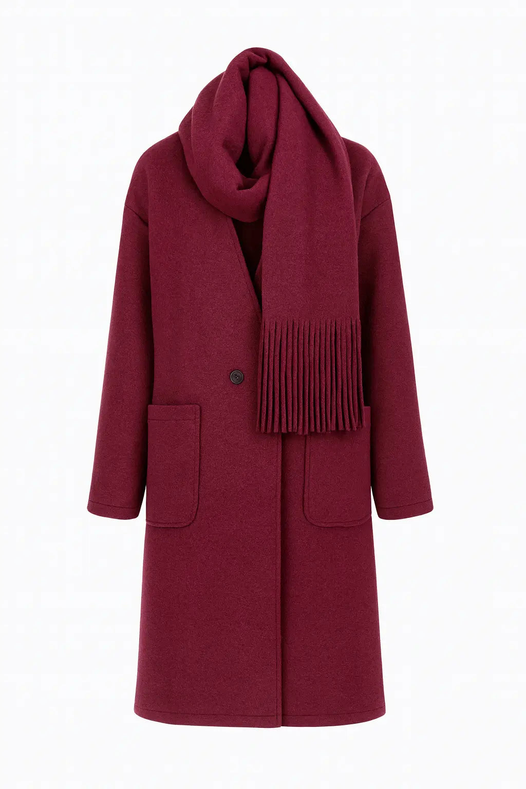 Cappotto con Sciarpa Coordinata IRONICA Taglia unica (44/46 o M/L) / Bordeaux