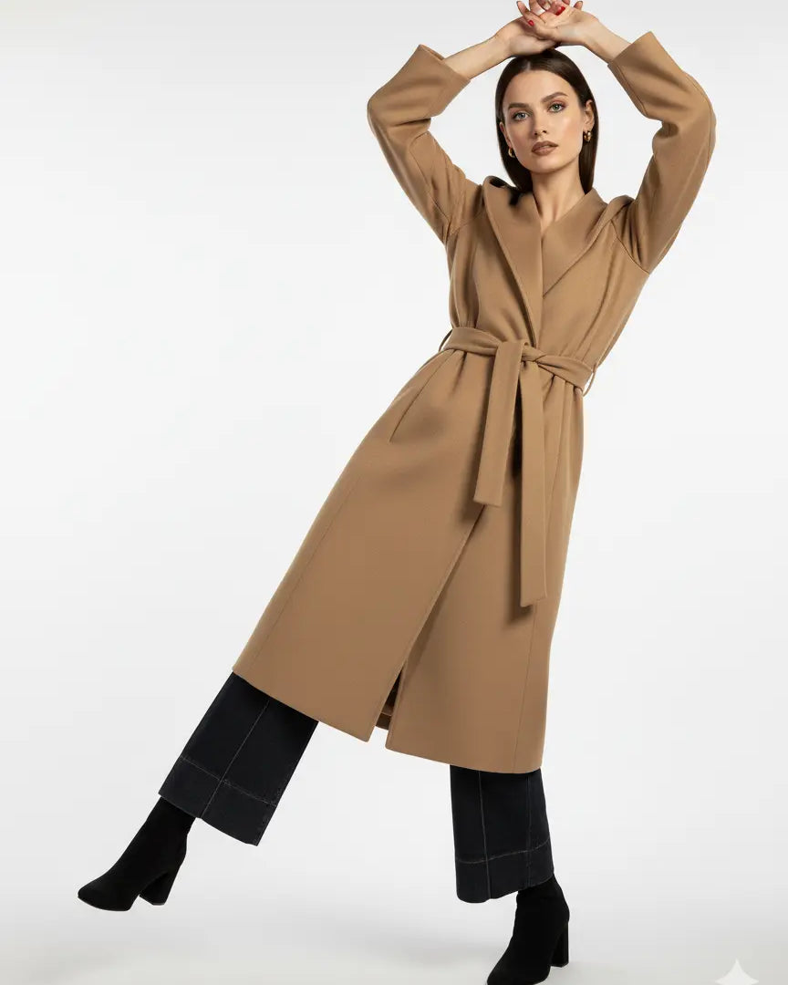 Cappotto con cappuccio e fusciacca DORABELLA