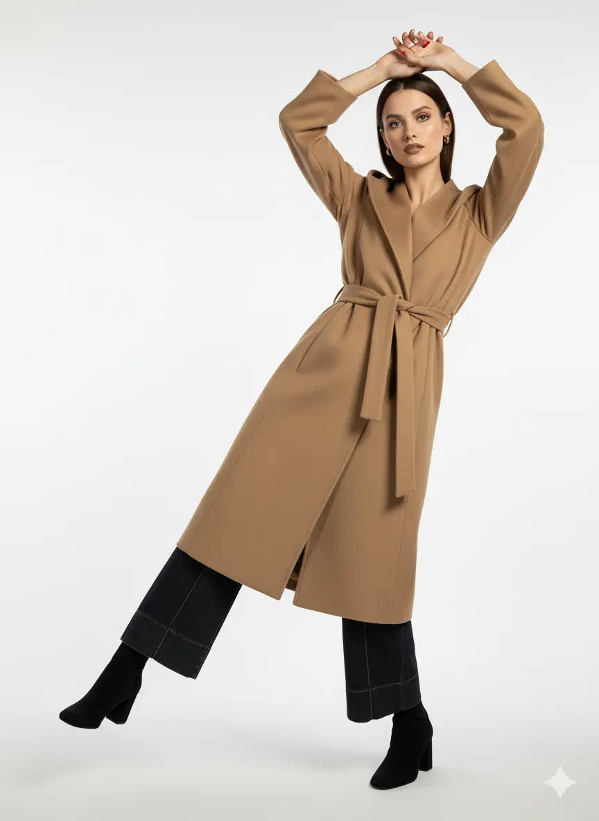 Cappotto con cappuccio e fusciacca DORABELLA