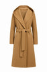Cappotto con cappuccio e fusciacca DORABELLA XXL / cammello