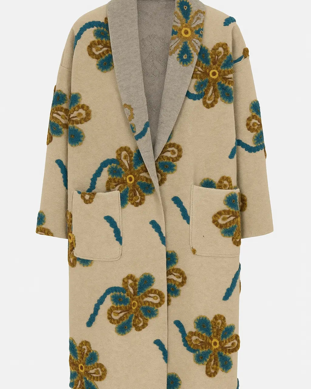 Cappotto con motivo floreale UNICA by Ironica Taglia unica (44/46 o M/L) / Beige