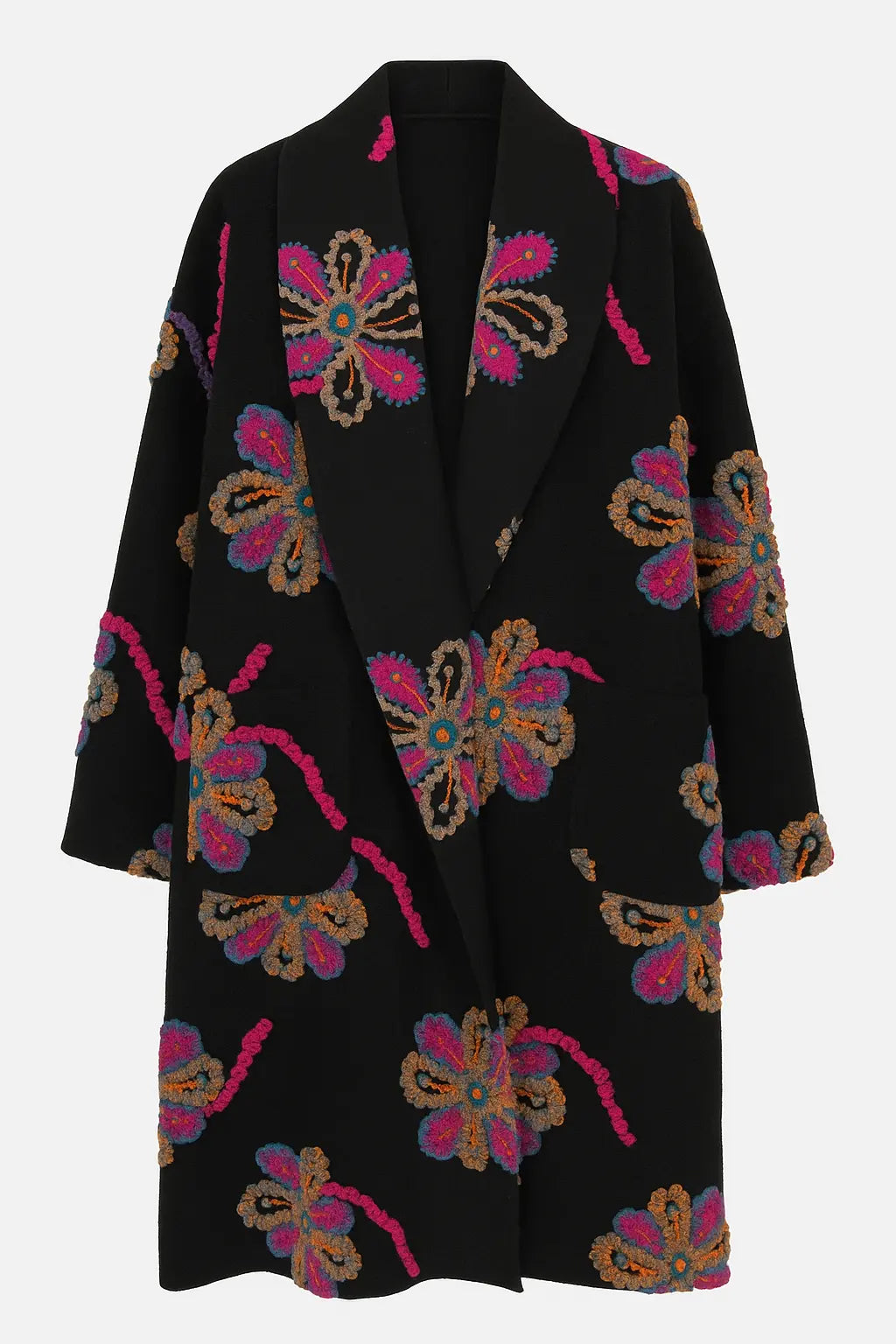 Cappotto con motivo floreale UNICA by Ironica Taglia unica (44/46 o M/L) / Nero