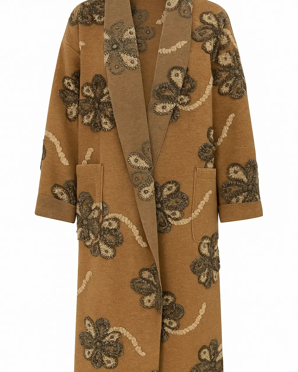 Cappotto con motivo floreale UNICA by Ironica Taglia unica (44/46 o M/L) / cammello